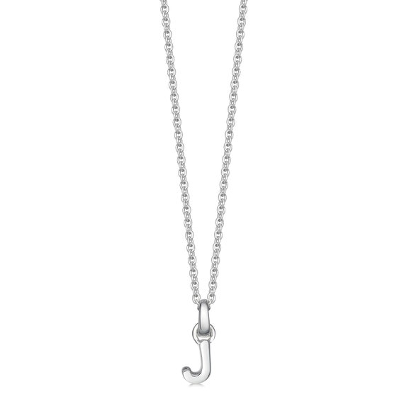 Letter J Alphabet Initial Silver Necklace - Etsy