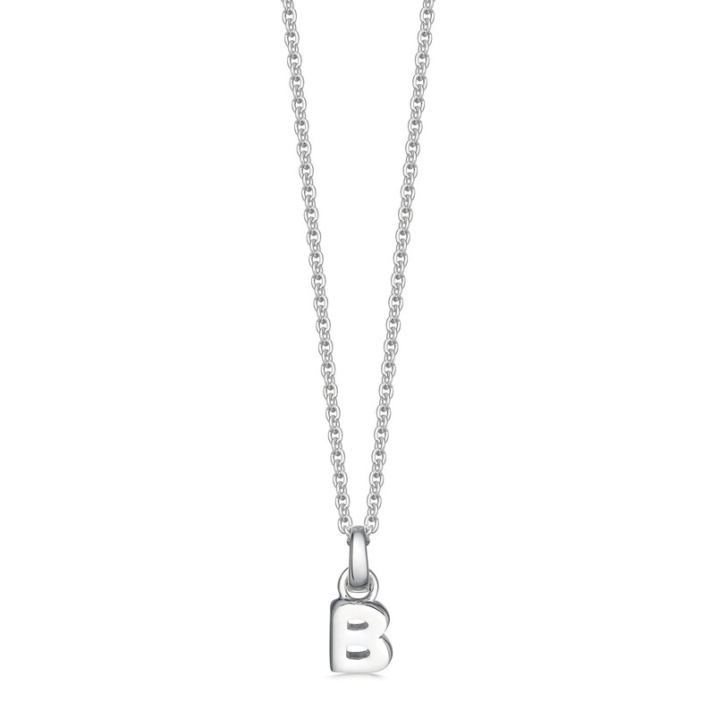Letter B Alphabet Initial Silver Necklace Etsy UK