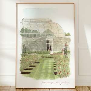 Kew Gardens, Royal Botanic Gardens, London, England Reise-Kunstdruck, Aquarell Malerei