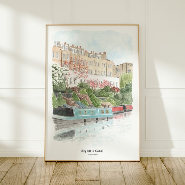 Regent's Canal, Londres, Islington, Angleterre Impression artistique de voyage au Royaume-Uni