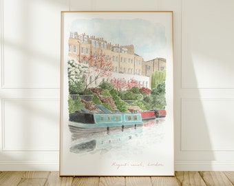 Regent's Canal, London, Islington, England UK Travel Art Print