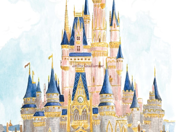 WDWウォルトディズニーワールドシンデレラ城絵画 ウォルト・ディズニー・ワールドのアートプリント、フロリダ州
