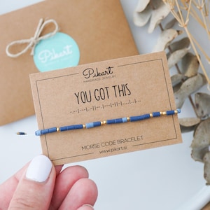 HAI OTTENUTO questo Bracciale codice Morse, Bracciale regolabile con perline e messaggio nascosto, Gioielli di incoraggiamento minimalisti, Regalo di sobrietà positiva