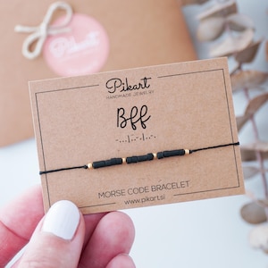 Bracelet minimaliste BFF code Morse, bracelet bien pensé meilleur ami, bracelet de perles message caché unique, cadeau d'amitié sentimentale