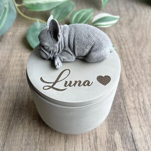 Personalised Concrete French bulldog Urn: Pet Memorial image 4