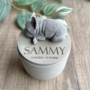 Personalised Concrete French bulldog Urn: Pet Memorial image 3