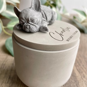 Personalised Concrete French bulldog Urn: Pet Memorial image 6