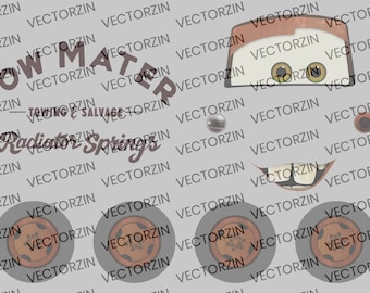 Coches Tow Mater Vector Digital Decals Clipart Eps Jpg Png Pdf