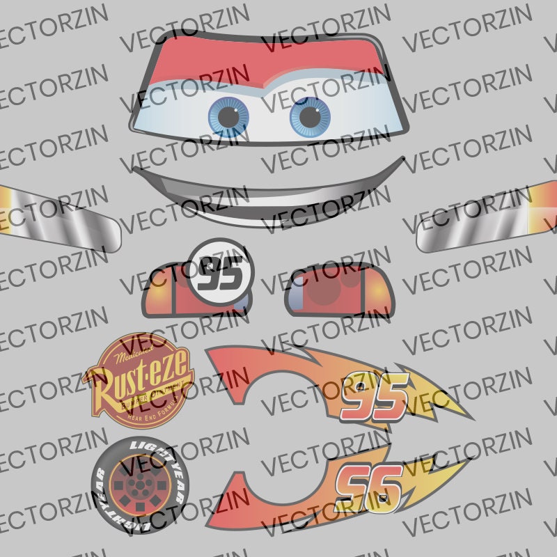 NEW 2024 #95 Lightning McQueen Jumbo Sticker Decal - 12 To 24 Inches Tall, Multiple Sizes