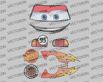 Coches Lightning Mcqueen Vector Digital Calcomanías Clipart - Etsy