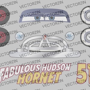 Coches Hudson Hornet Vektor Digital Decals Clip