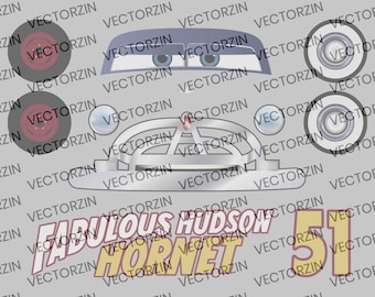 Coches Hudson Hornet Vector Digital Decals Clip