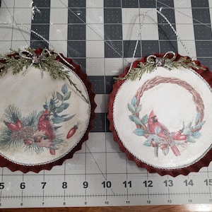 2 Christmas Cardinal Ornaments