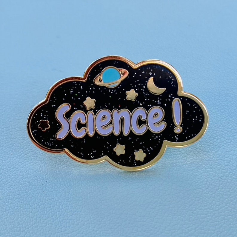 SCIENCE Glitter & Glow-in-the-Dark Enamel Pin image 1