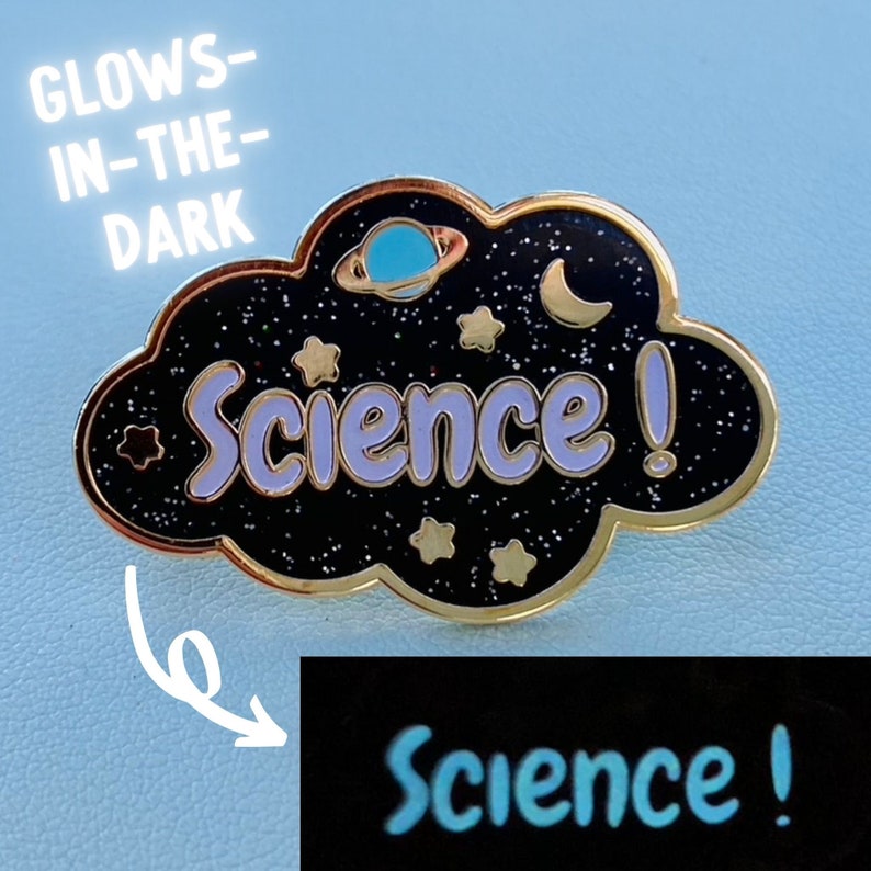 SCIENCE Glitter & Glow-in-the-Dark Enamel Pin image 2