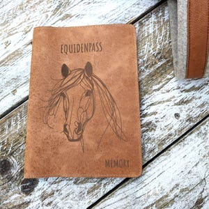 Lederhülle für den Equidenpass - Geschenk für Pferdeliebhaber - Equidenpass Hülle - für Equiden - Geschenk für Reiter - für den Reitsport