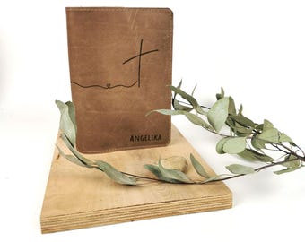 Gotteslobhülle aus Leder mit persönlicher Gravur - Gotteslobhülle Leder - Gotteslobhülle Kommunion - Geschenk zur Erstkommunion