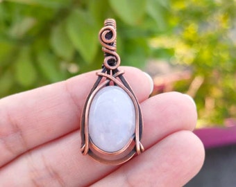 Rose Quartz Pendant | Wire Wrapped Rose Quartz | Rose Quartz Jewelry | Jewelry gifts | women gifts | rose quartz | Love stone