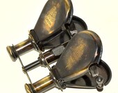 Vintage Brass Binocular Antique Folding Monoculor Nautical Telescope Spyglass