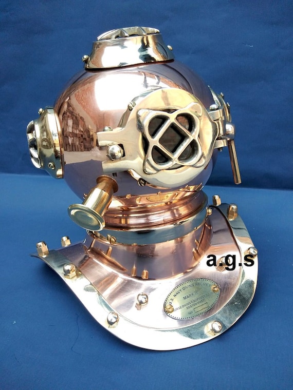 Mark IV Scuba Vintage Brass Deep Vintage U.S Navy Mini Diving Divers Helmet Gift