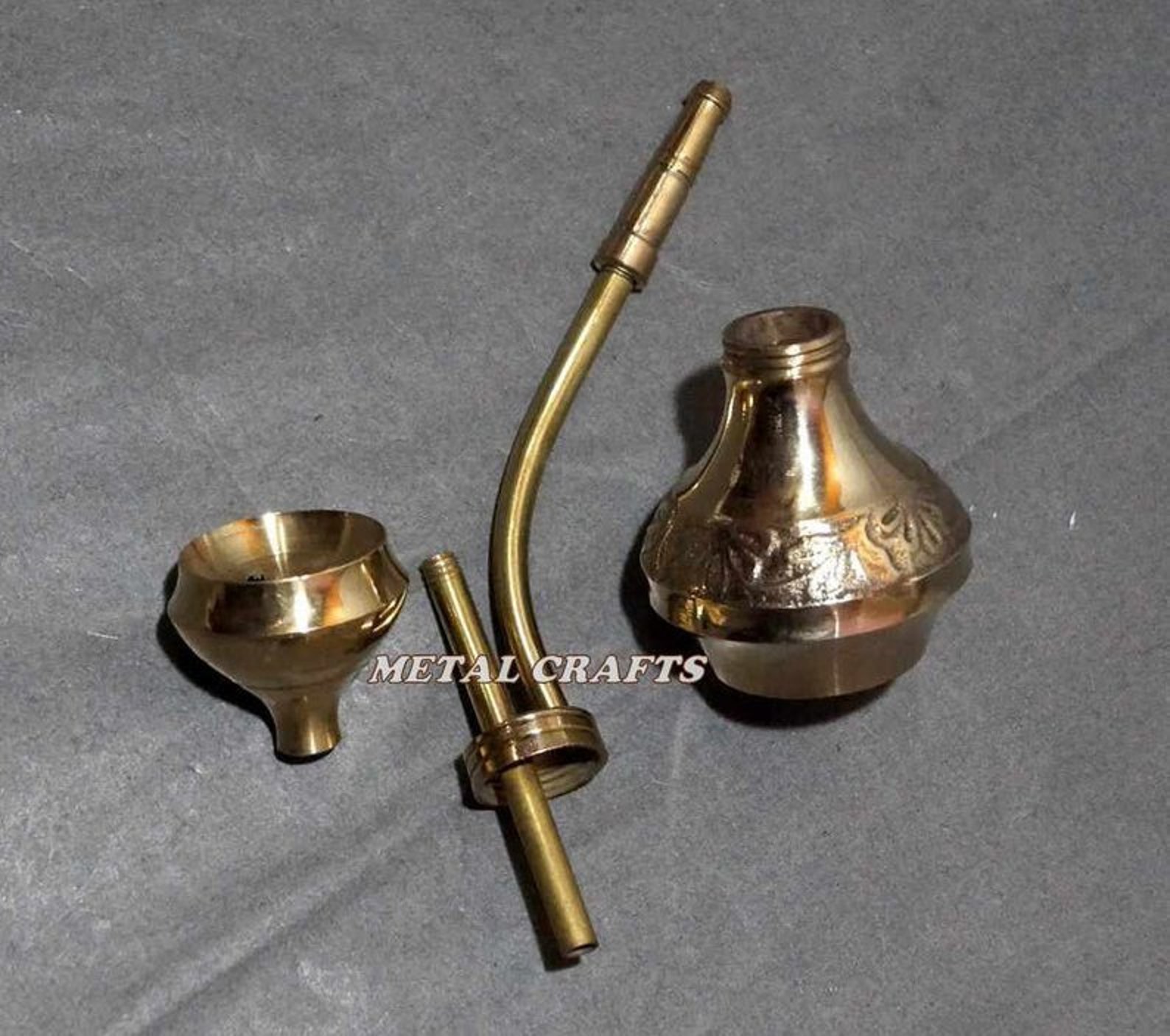 Brass Hookah Pipe Pot Smoking Tobacco Handmade Hukka Etsy