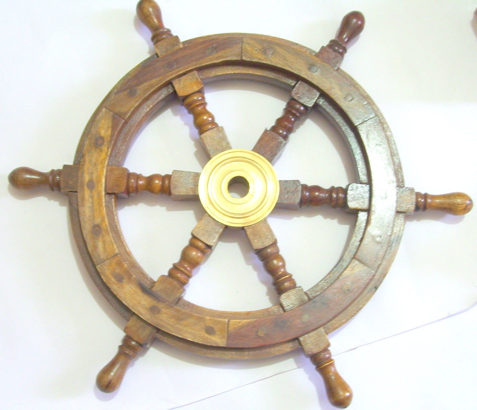 18 Vintage Boat Ship Steering Wheel Brass Hub Wooden Etsy