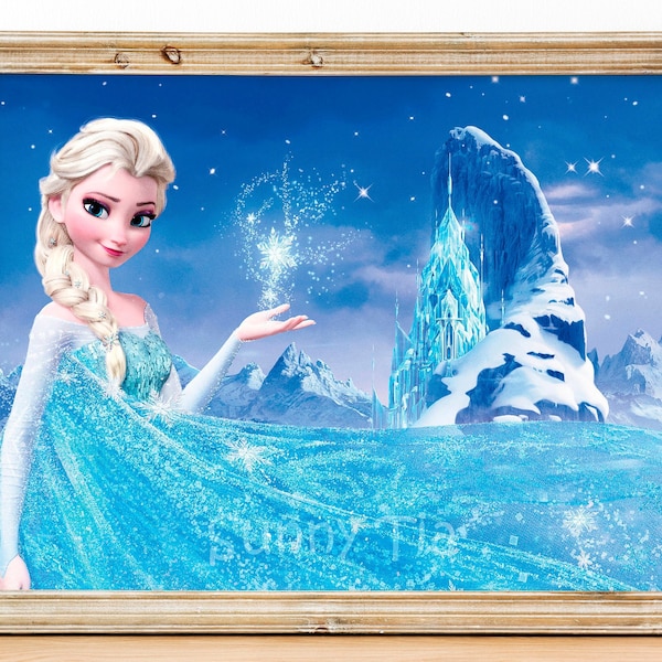 Ice Castle Elsa Princess Printable Poster Download Print Digital