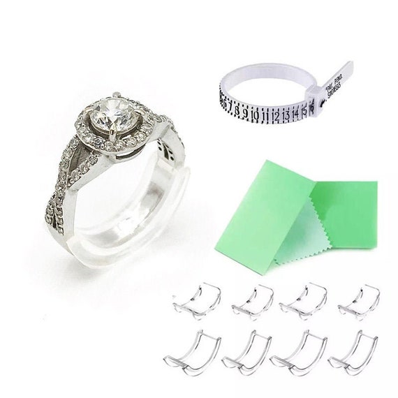 POWERLAP PRO/ Ajustador de tamaño de anillo suave e invisible de 8 piezas  para anillos sueltos / Juego de medidores de anillos / Tamaño variado -   México