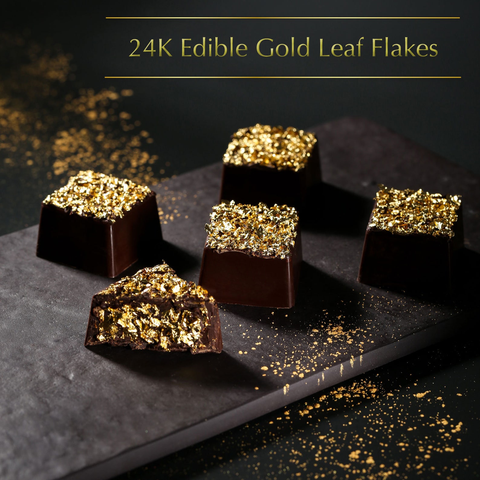 99.99 Purity Edible Gold Leaf Flakes 120mg Bottle Goldleafking Wine
