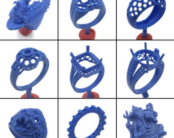 9PC Lost Wax Casting Ring Molds Patterns Jewelry Making Molding WRB185 - Eagle, Ganesha, Monkey King Design