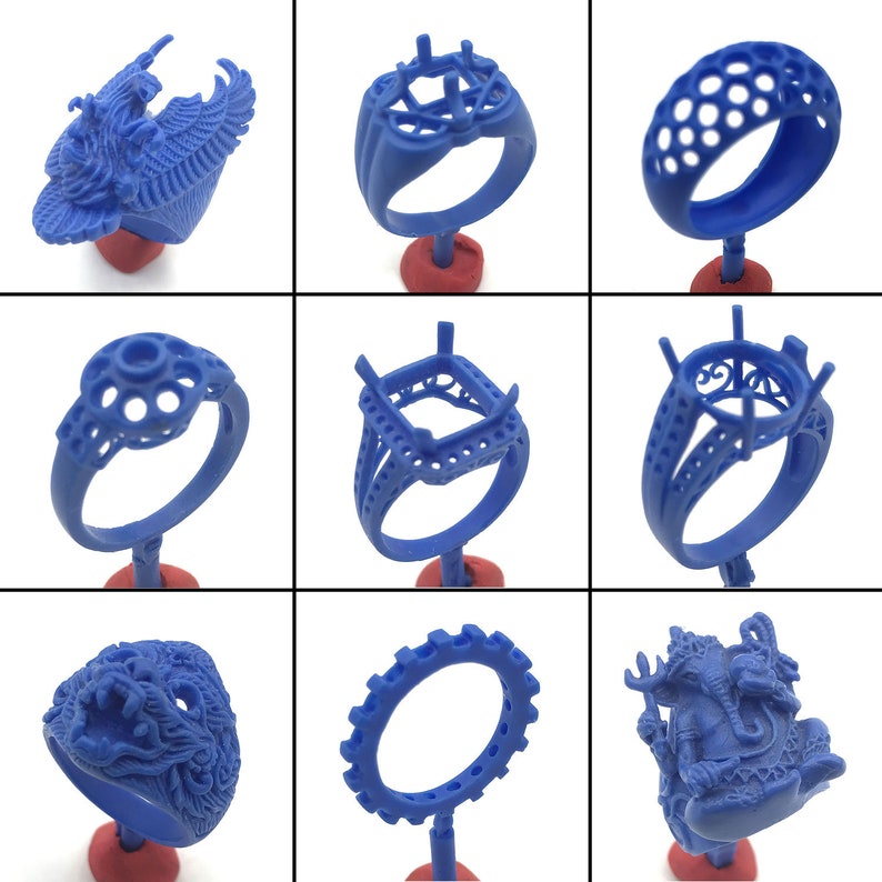 9PC Lost Wax Casting Ring Molds Patterns Jewelry Making Molding WRB185