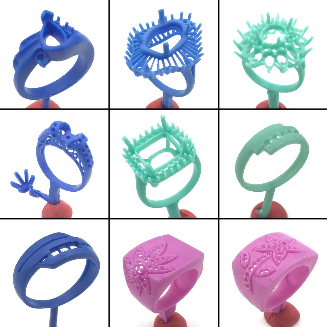 Ring Lost Wax Casting Jewelry Molds 9PC Set Marijuana Spinash Emblem