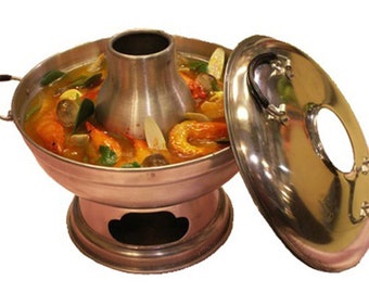 Hot Pot Tom Yum Soup Serving Bowl Aluminum, Pot, Tom Yum Prawn, Kung Goong Asian