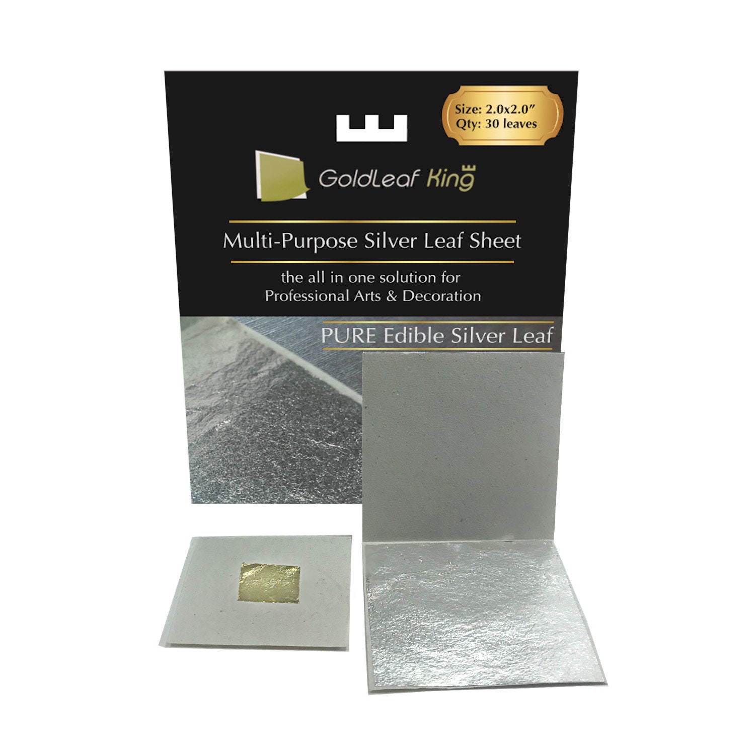 Genuine Edible Silver Leaf Sheets Goldleafking 30 Sheets -  Sweden