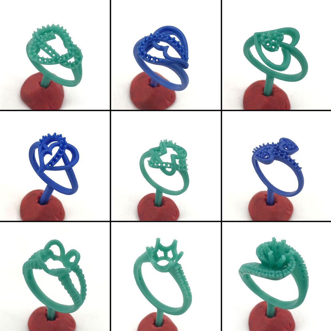 9PC Lost Wax Casting Ring Molds Patterns Jewelry Making WRB281 Heart