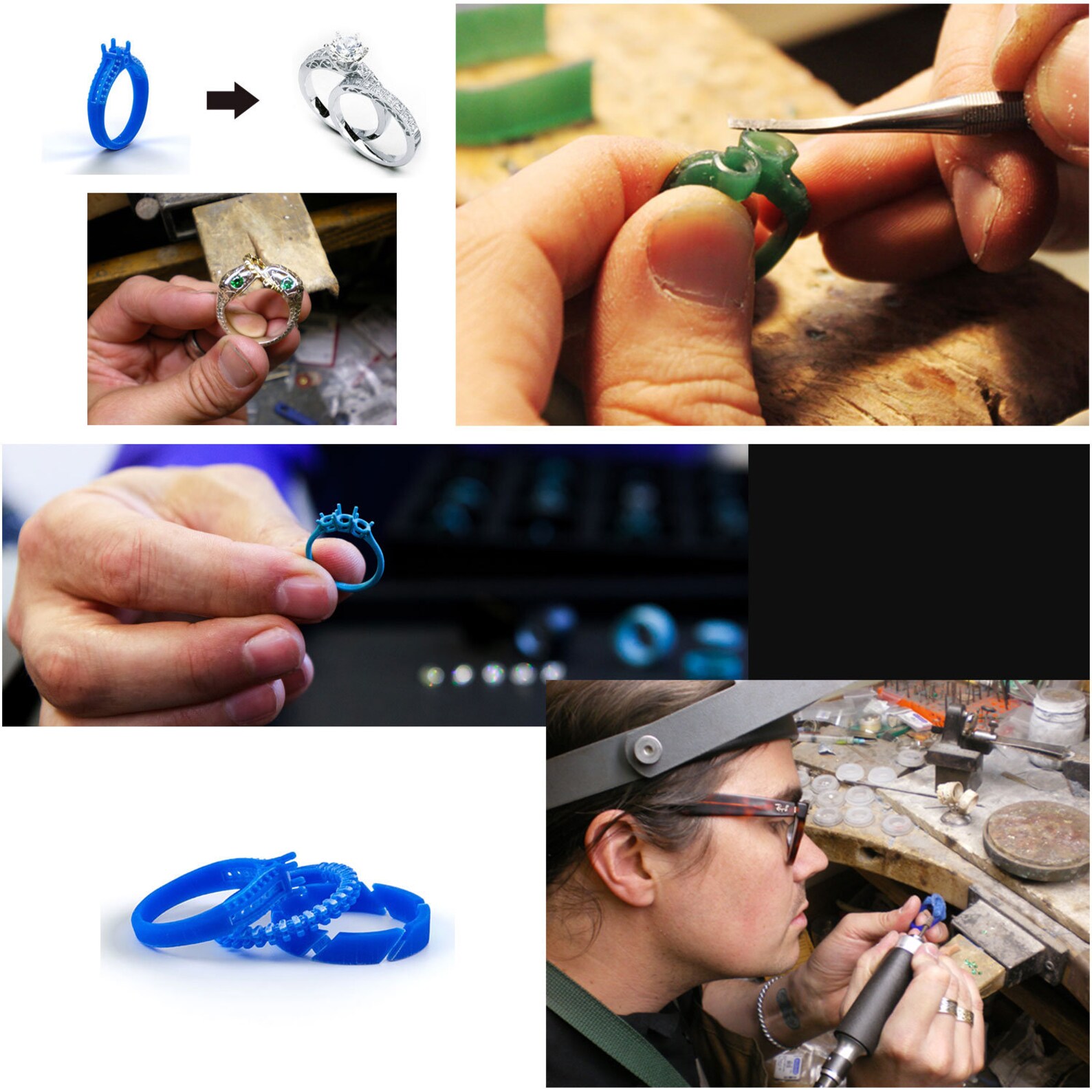 Lost Wax Casting Jewelry Molds 9 Rings Set Pattern for Lost Wax Jewelry