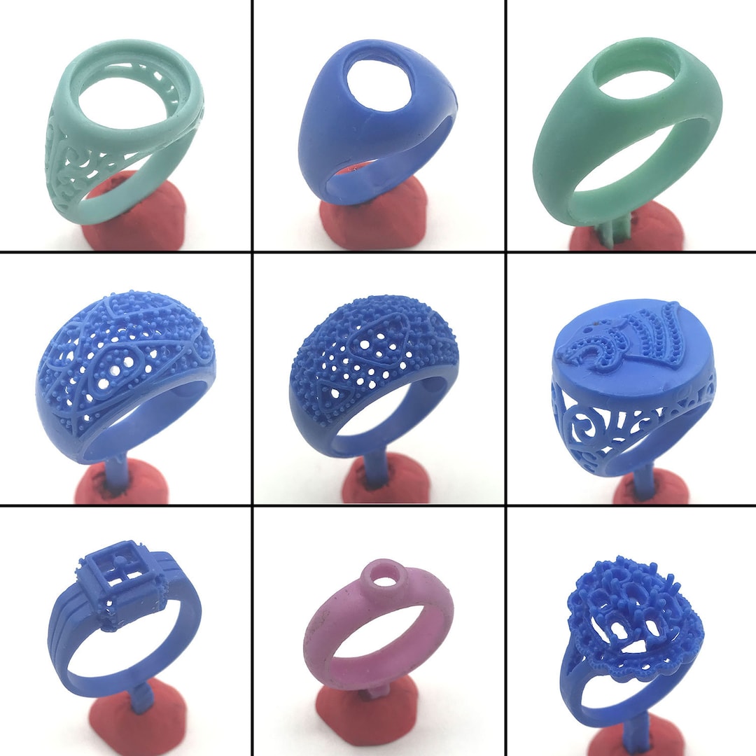 9PC Lost Wax Casting Ring Molds Patterns WRB209 Millionaire Moon Stone