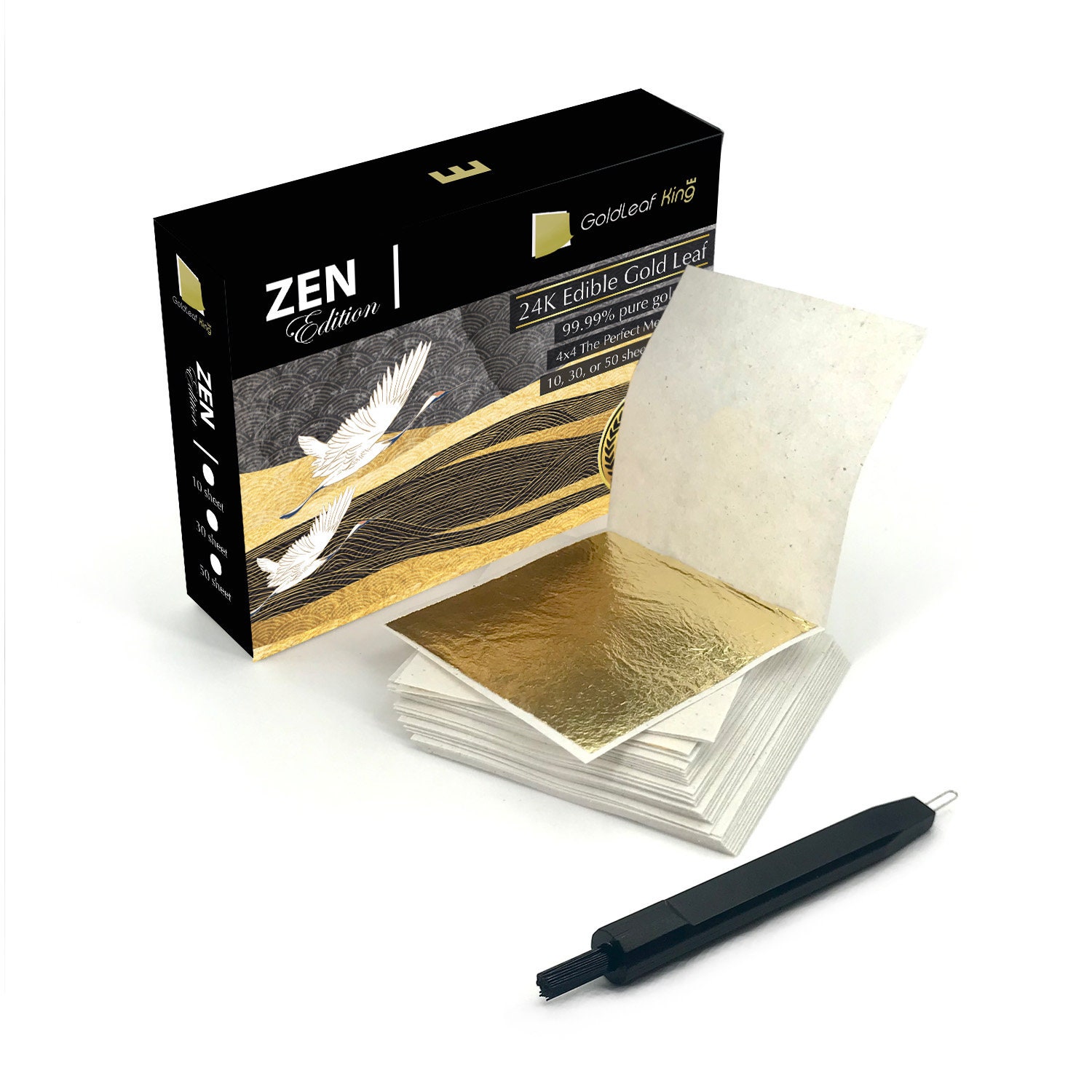 100 Pcs 24K Pure Gold Leaf , Foil for Nail Art Gilding 1.18 X 1.18
