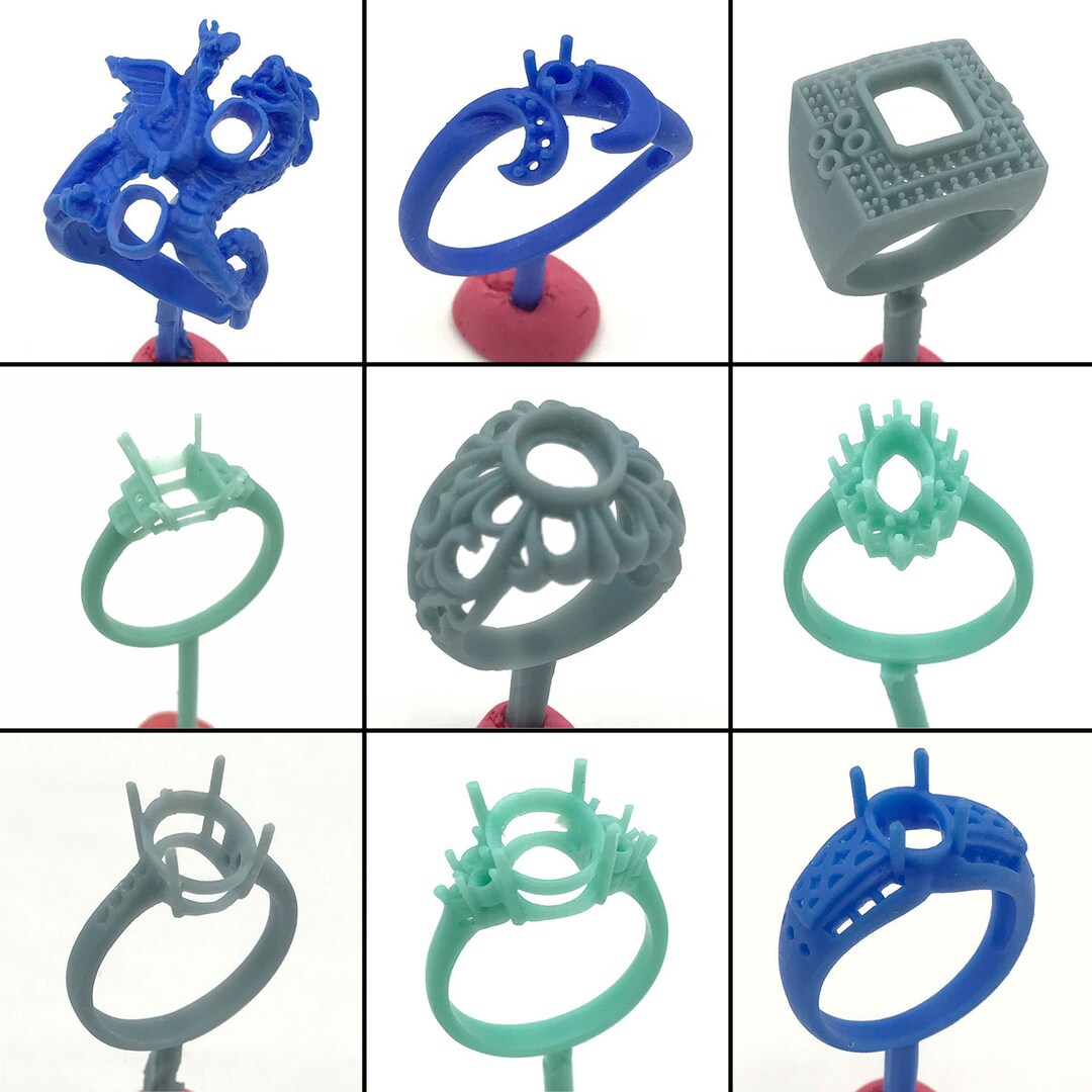 9PC Lost Wax Casting Supplies Ring Molds Patterns Jewelry Making