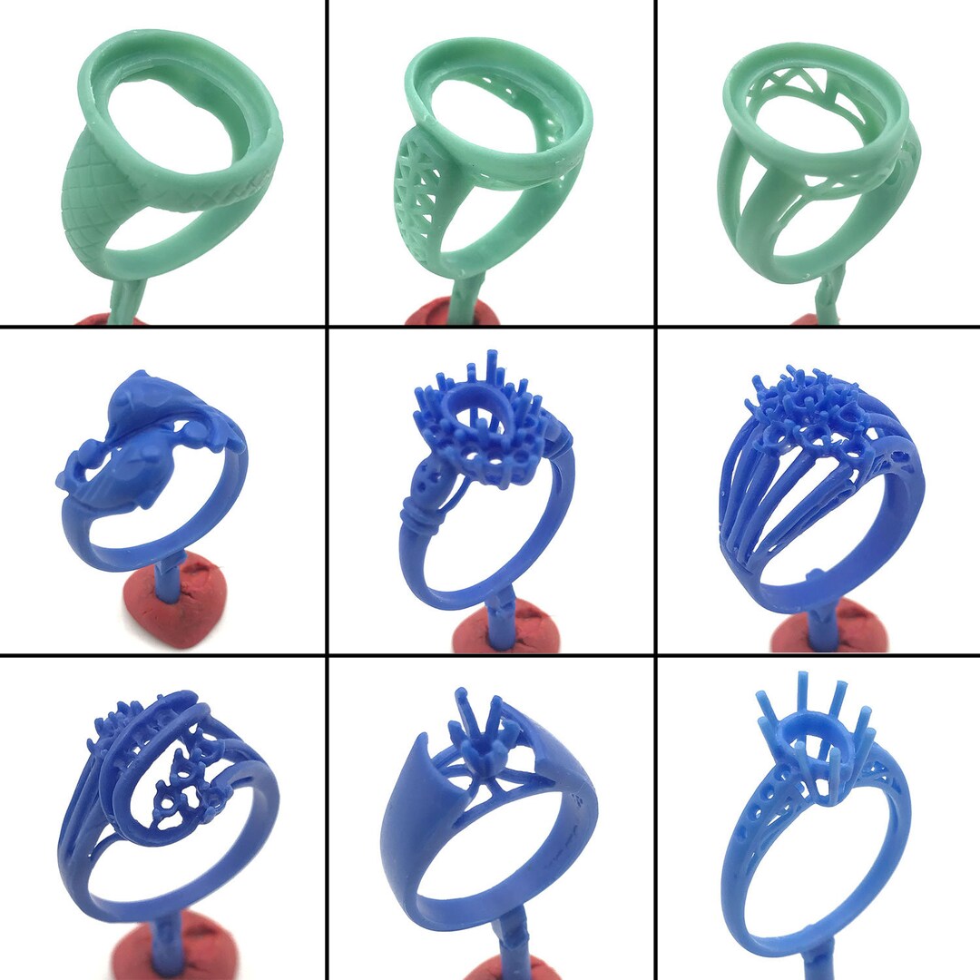 9PC Lost Wax Casting Supplies Ring Molds Patterns Jewelry Making