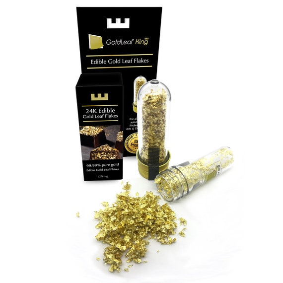 24K Gold Foil Flakes Edible Gold Leaf Sheets for Cake Decoration