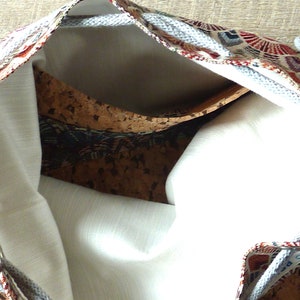 Cork leather gym bag fans inside pocket cork backpack graphic design corduroy gym bag image 7