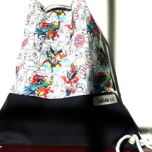 Sac pour enfants "Super Heroes", porte-nom, sac de sport pour enfants, doublure intérieure - sac intérieur et softshell imperméable, 28x32 - largeur/hauteur