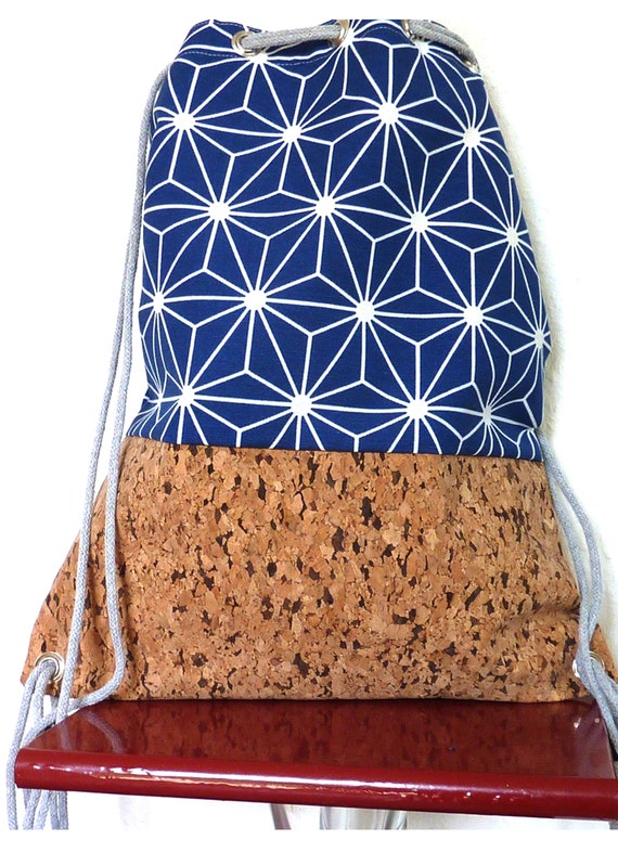 NEW Cork Gym Bag, Cork Backpack, Scandinavian Star in Blue  display picture 1