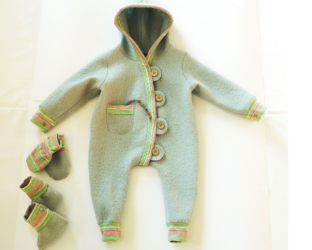 Baby Kleinkind Overall, Walk Wolle, Walkloden, 100% Schurwolle, Mit  Handschuhen Und Füßlingen, Warm, Atmungsaktiv