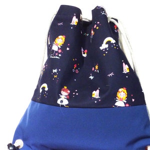Kinder Turnbeutel  Namen-Schild  "Kleine Prinzessin"  wasserdichtes Softshell und Innenfutter  28x32  BxH