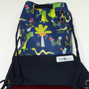 Sac pour enfants « Crocodile », sac de sport pour enfants, signe de nom doublure intérieure sac intérieur et softshell imperméable, 28x32 - largeur / hauteur
