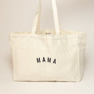 Mama Canvas Tote Bag | Hospital Bag For Pregnant Mom | New Mom Gift | Baby Shower Gift | Mom Tote Bag | Thoughtful Mother&#39;s Day Gift
