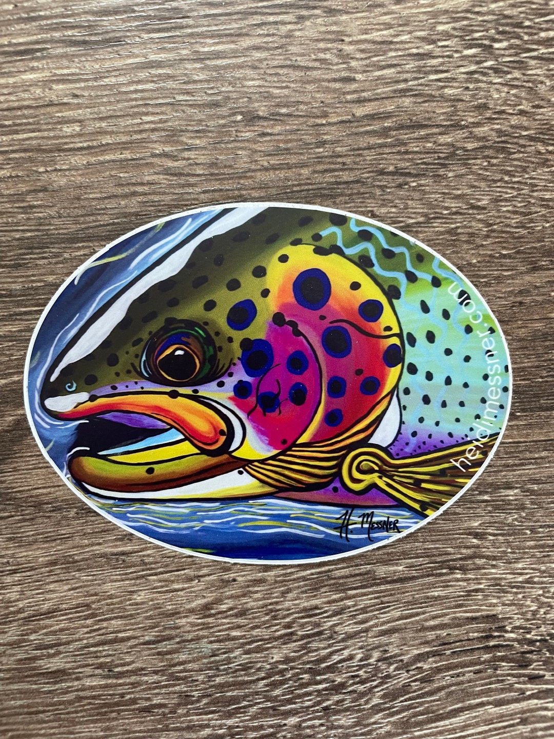 Purple Rainbow Trout Bumper Sticker Etsy