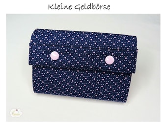 Geldbörse blau rosa Damen / Geldbeutel Punkte / Geschenk Teenie / Stoffgeldbeutel blau / Abschlussgeschenk / Münzbeutel Stoff Damen